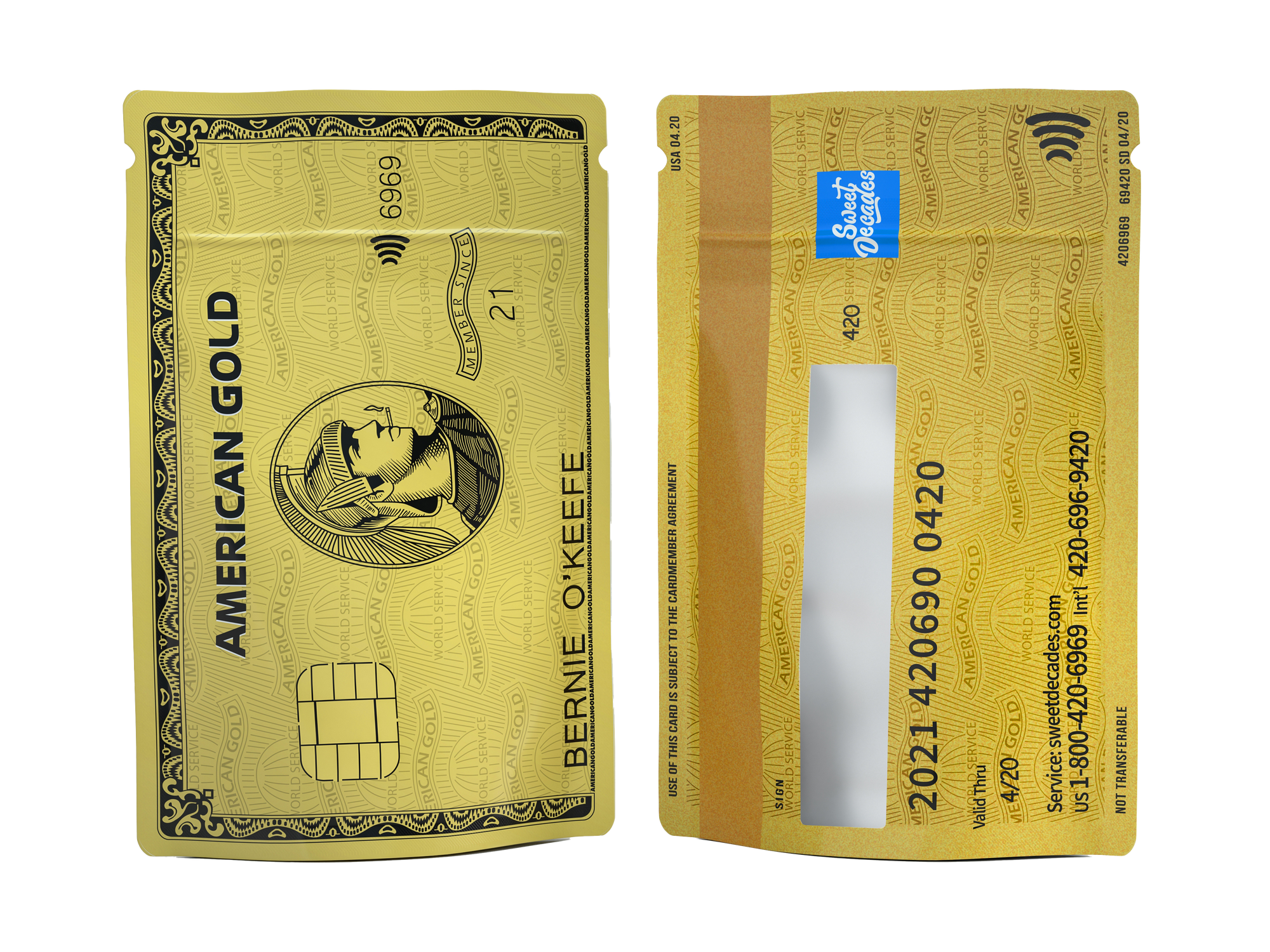 "American Gold Credit Card" (3.5 x 4.5 inch, 5g)