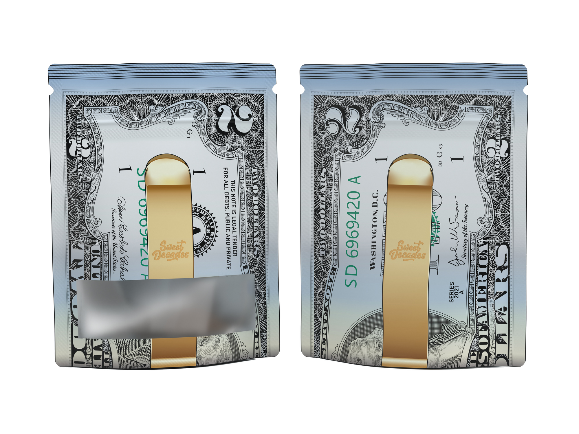 "Deuce Jeffersons" Classic $2 Bill (3.5 x 4.5 inch, 5g)