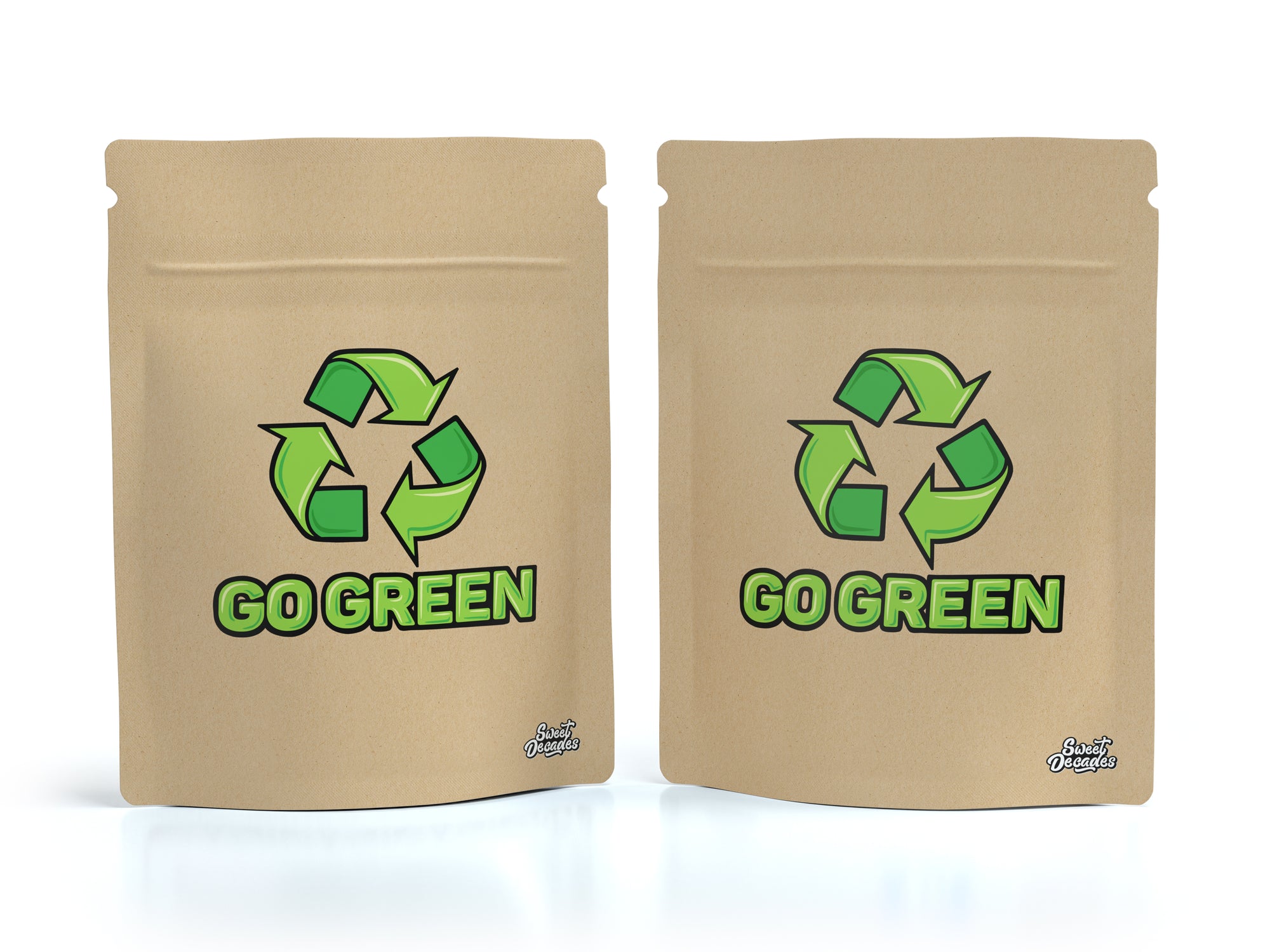 (100 Pack) Go Green Classic | Eco-Friendly Zip Lock Bags 3.5" x4.5" Inch (3.5g)