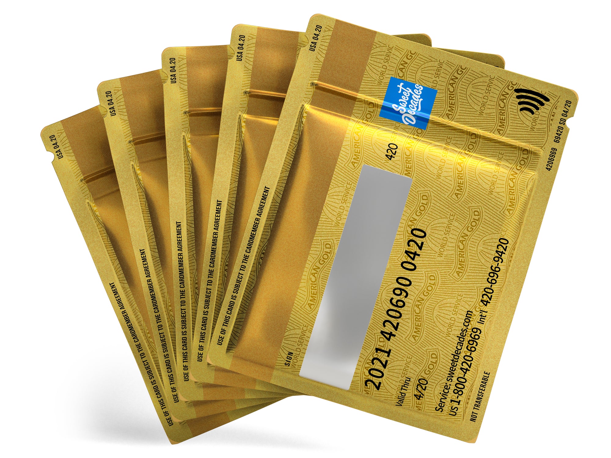 "American Gold Credit Card" (3.5 x 4.5 inch, 5g)